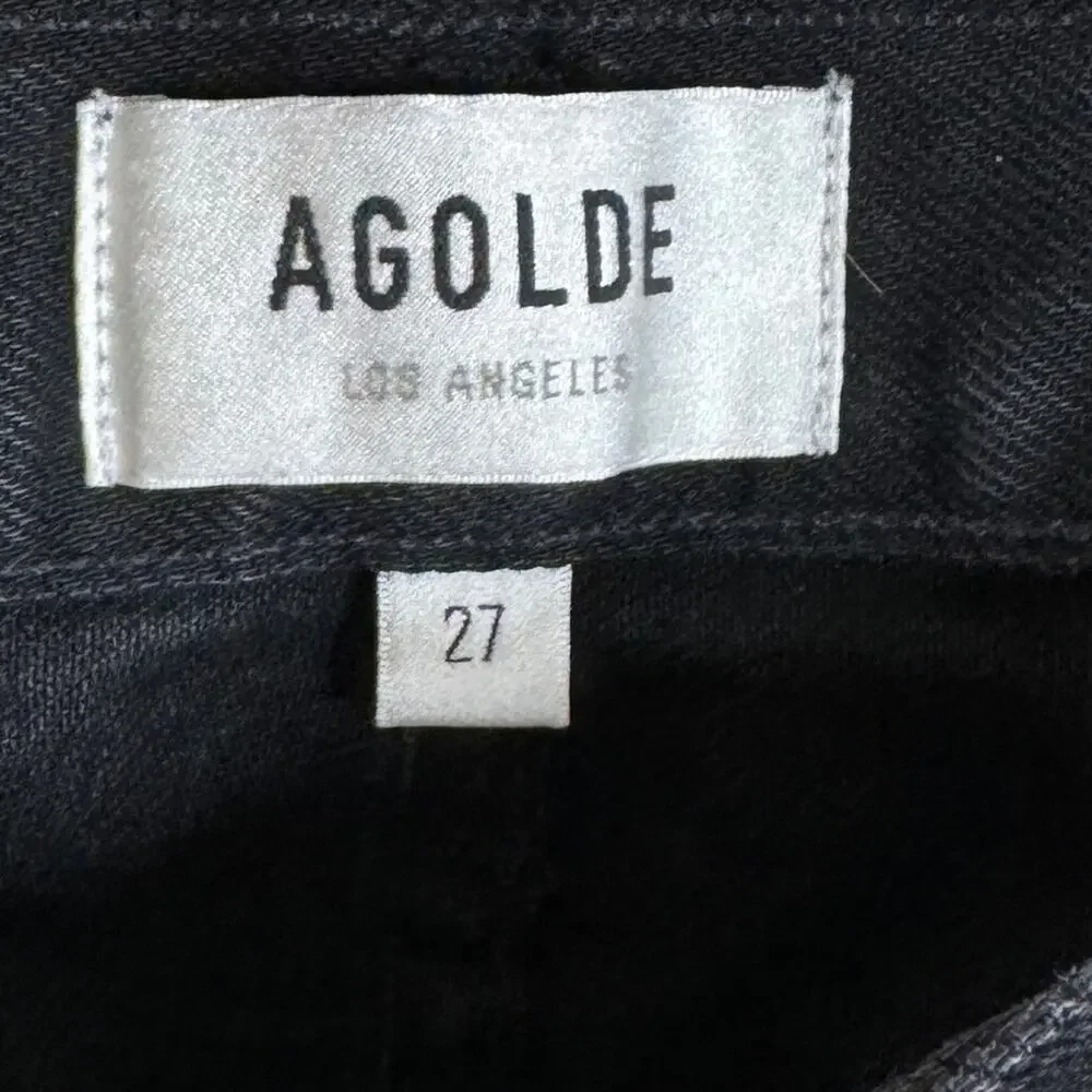 Agolde Cherie High Rise Straight Leg Distressed‎ Jeans Denim Pants Womens 27